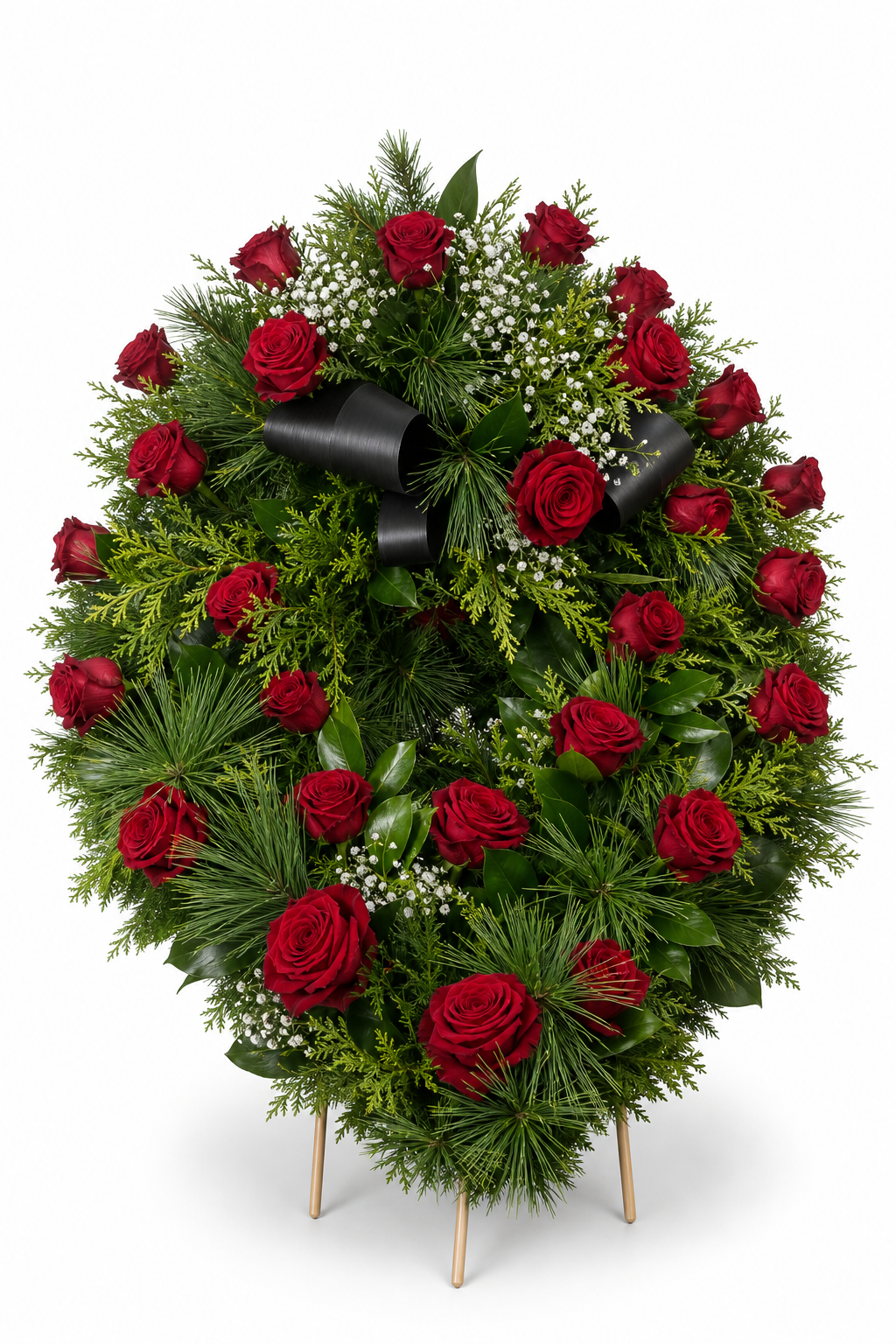 Suza i ikebana od crvenih ruža