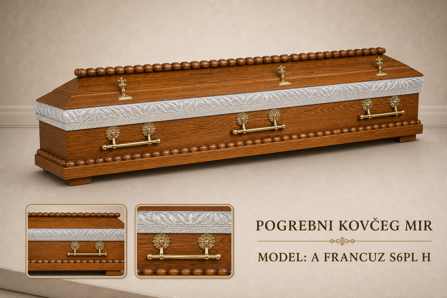 Pogrebni sanduk "MIR" - model A Francuz S6PL H Extra Lux