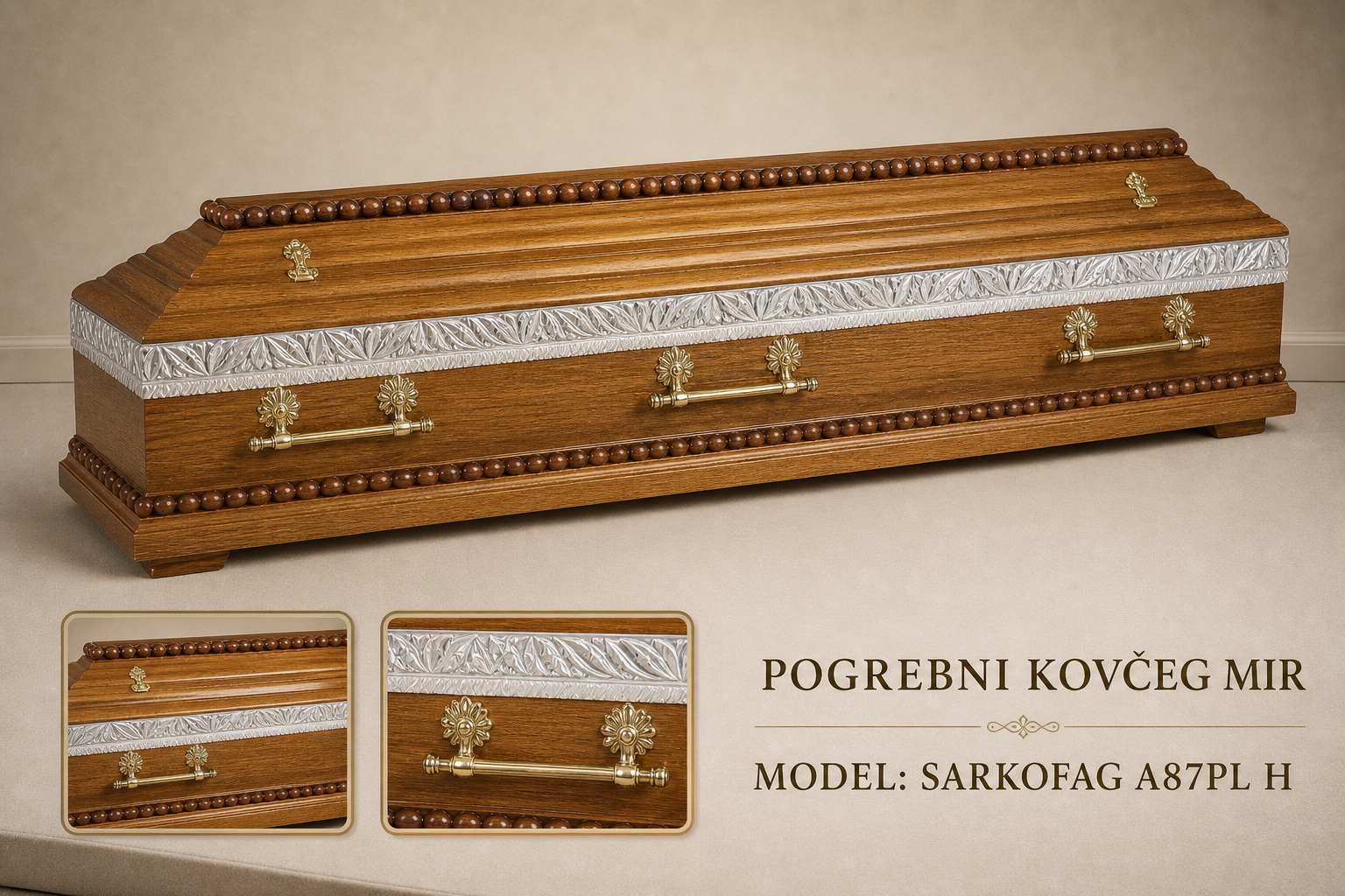 Pogrebni sanduk "MIR" - hrast, sarkofag A87PL H