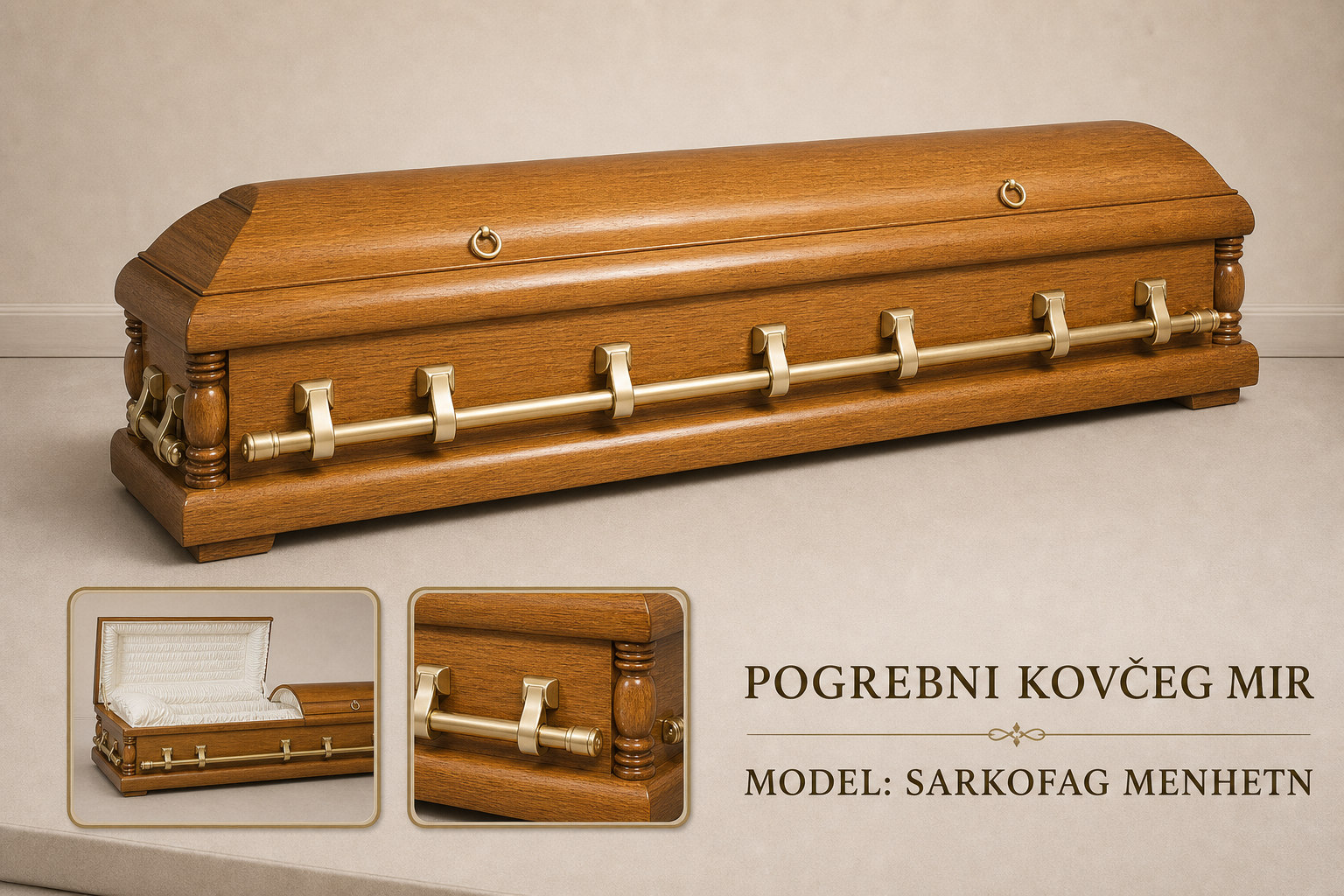 Pogrebni sanduk "MIR" - hrast, sarkofag Menhetn