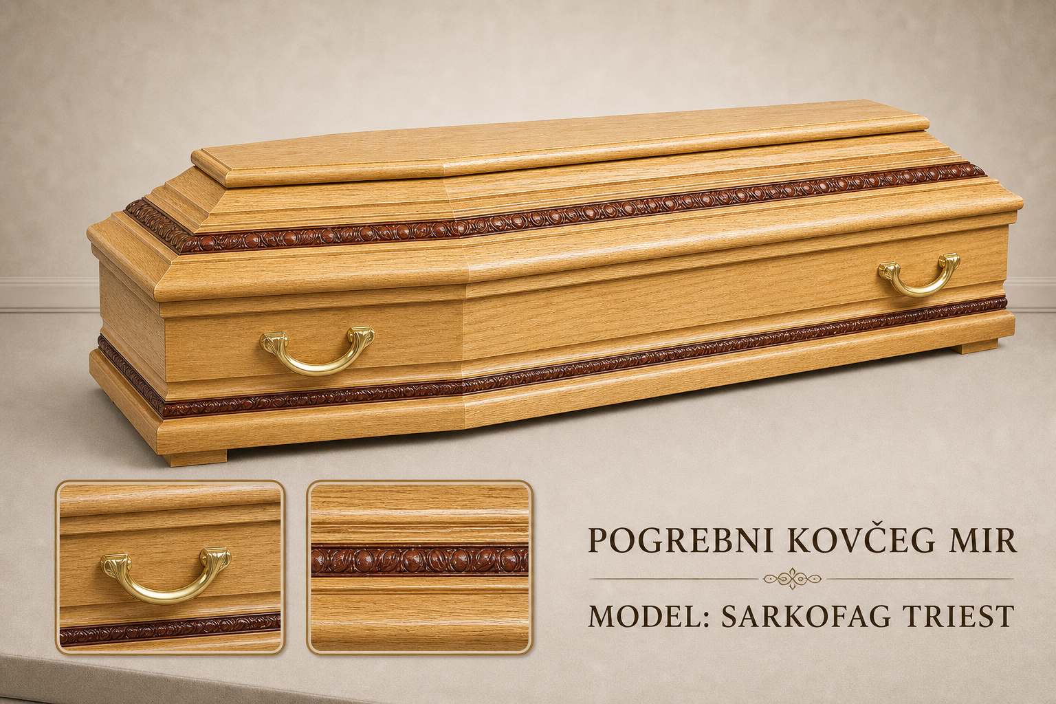Pogrebni sanduk "MIR" - hrast, sarkofag Triest